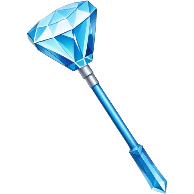 detailed diamond hoe from Minecraft emoji