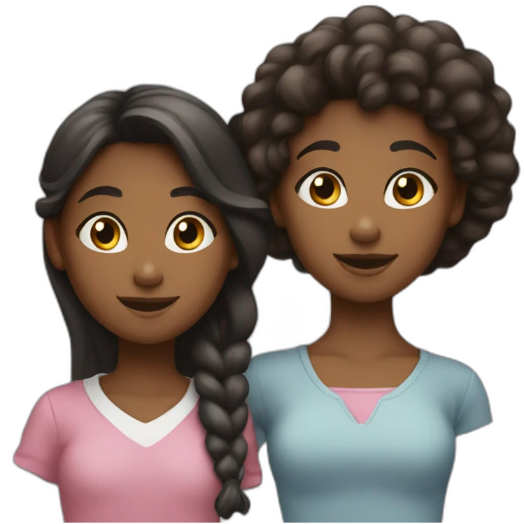 A black girl and a Hispanic girl “throwing hands” emoji