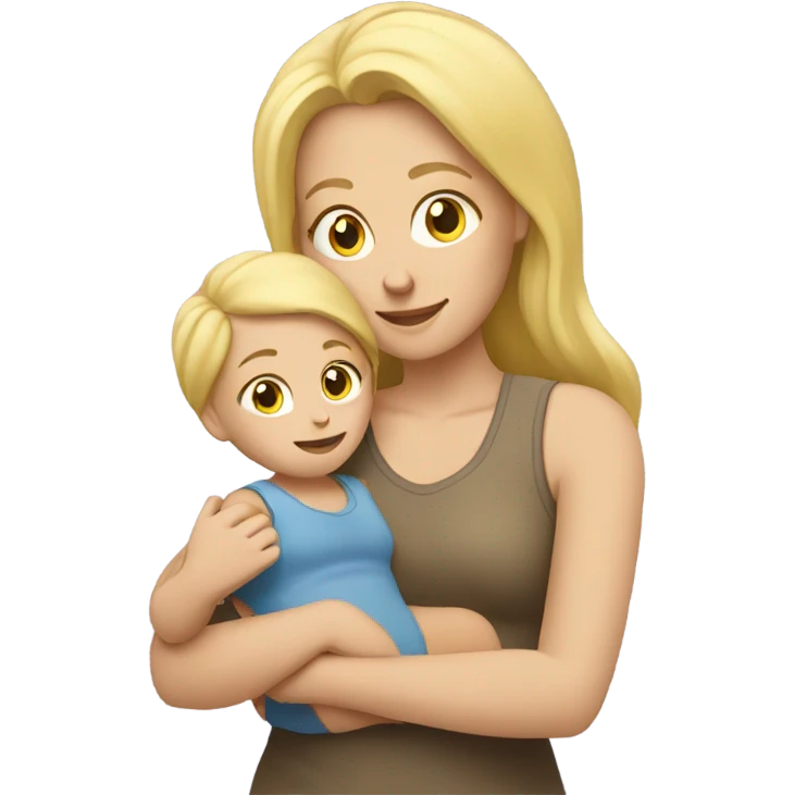 Blonde mother with child emoji
