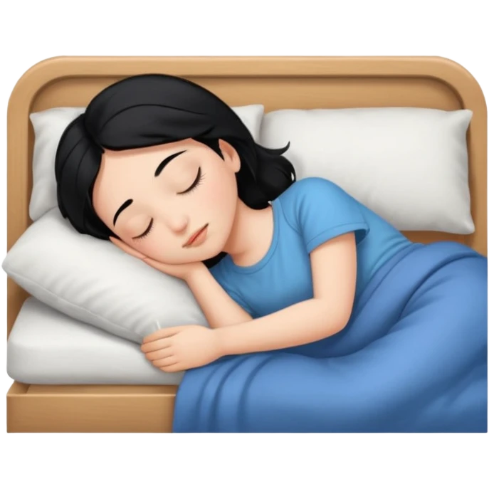 girl with black hair in short sleeves sleeping emoji