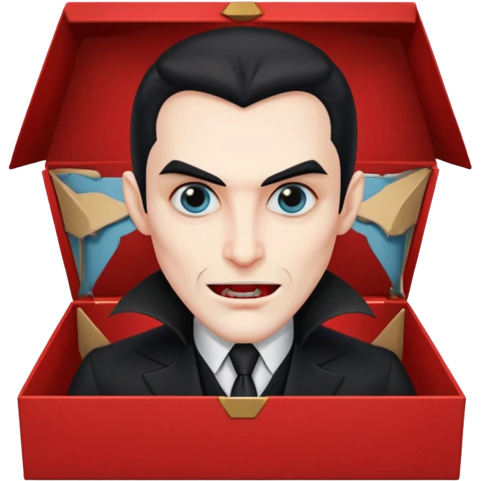 dracula, fang, with carton box emoji