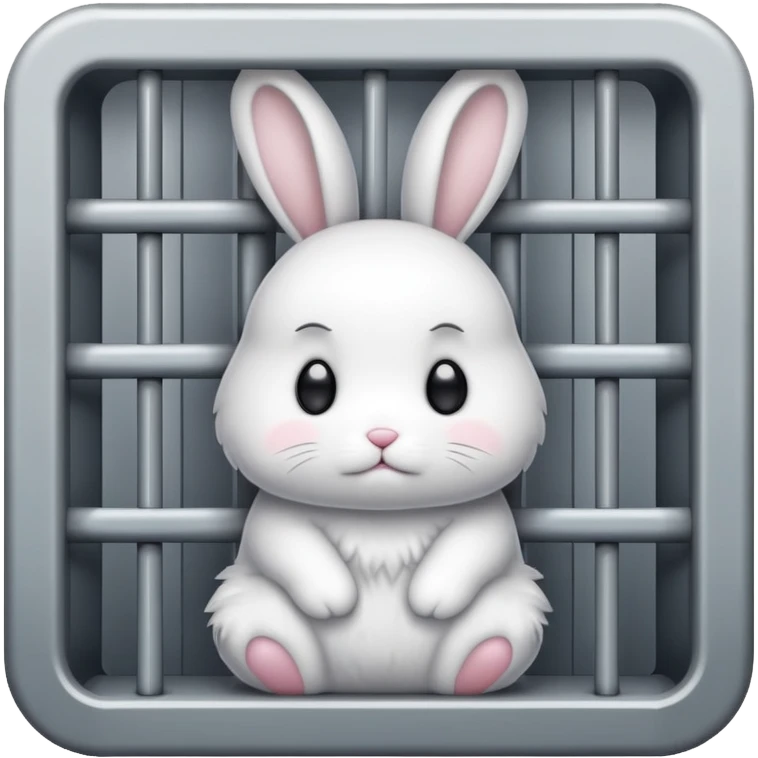 Mini bunny inside jail emoji