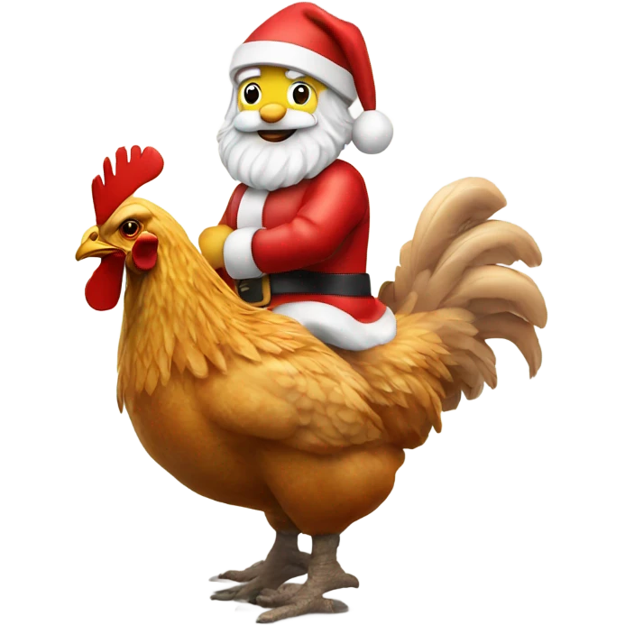 santa claus riding a chicken emoji