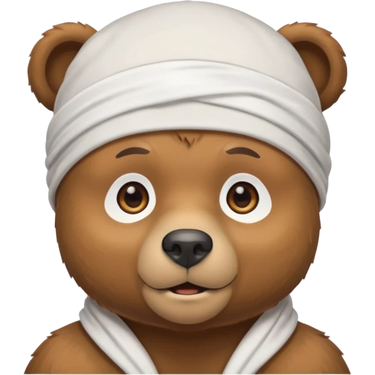 Сделай лицо медведя в белой дюраге emoji