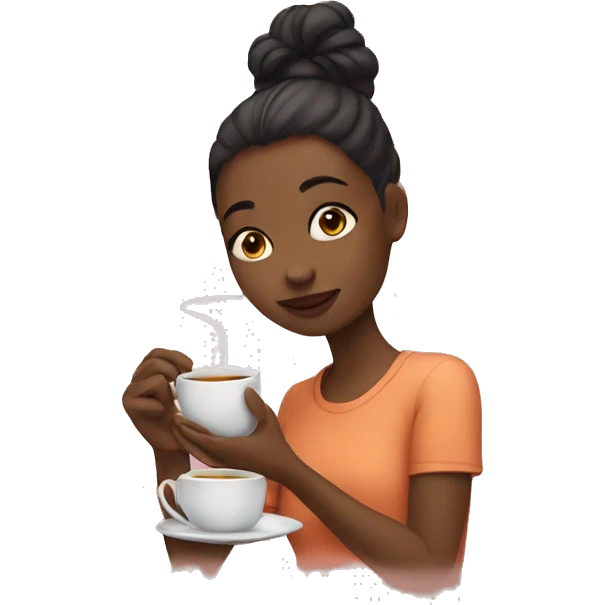 Girl sipping tea emoji