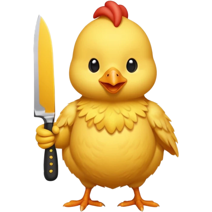 little chicken holding knive emoji