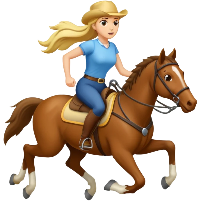 Jinete muj a caballo corriendo emoji