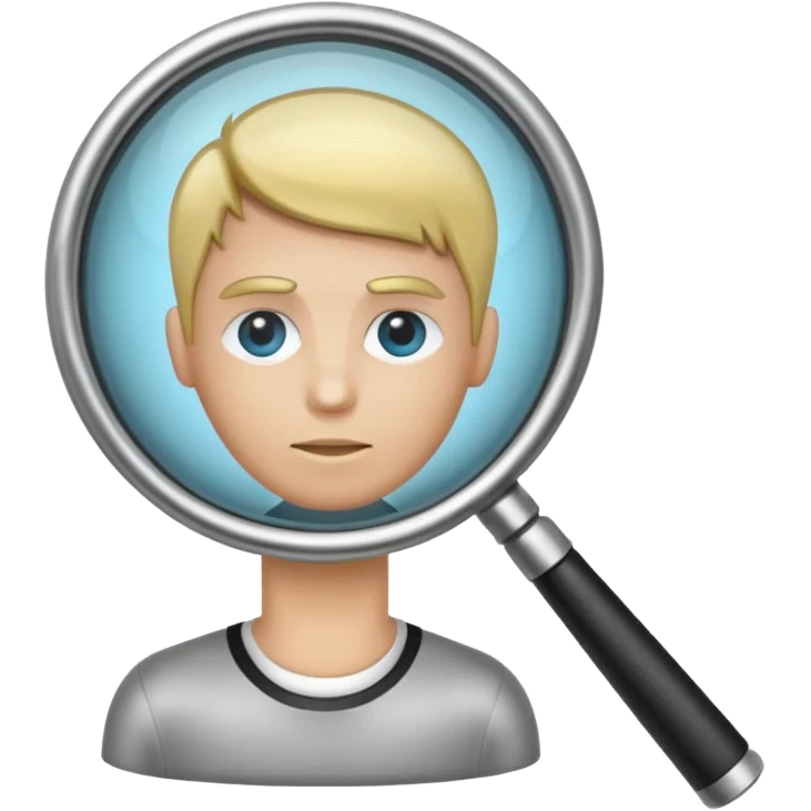 magnifying glass over a person icon emoji