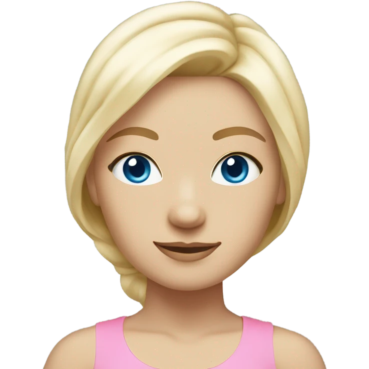 blonde yoga girl light pink clothes blue eyes emoji