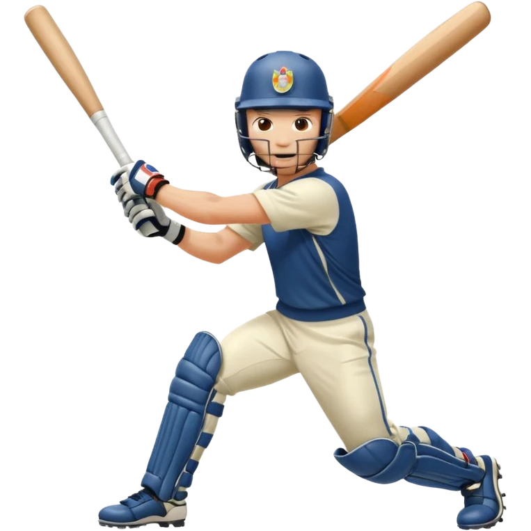 Batsmen playing a front foot shot emoji