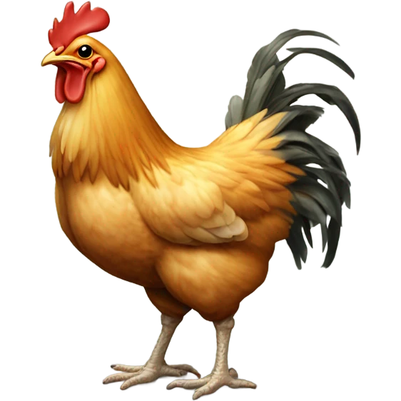 Chicken and worm emoji