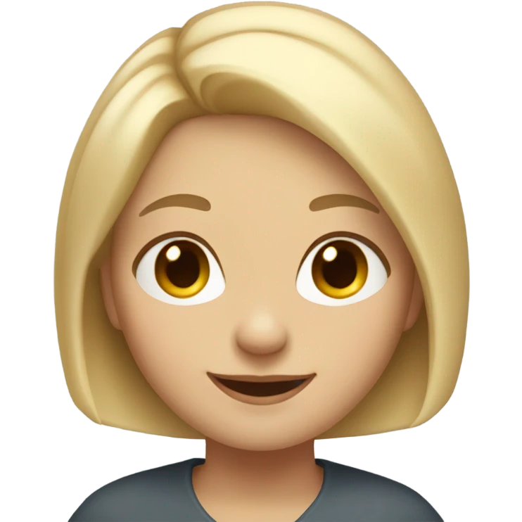 Blonde girl with Bob hairCut Blue Iced Smiling Nordic ￼ emoji