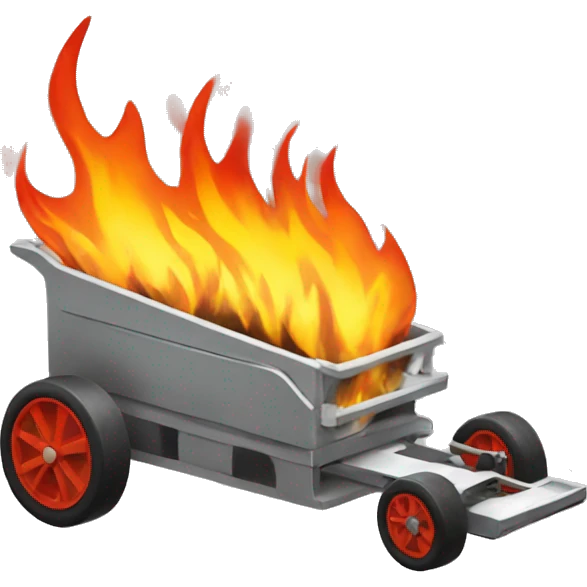 race cart with fire emoji