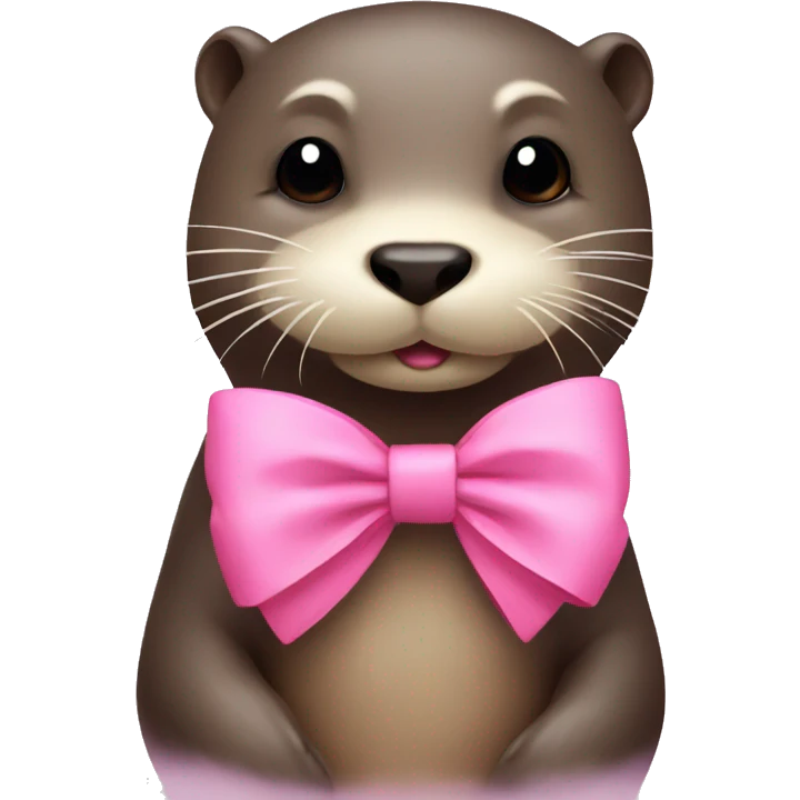 otter with pink bow emoji