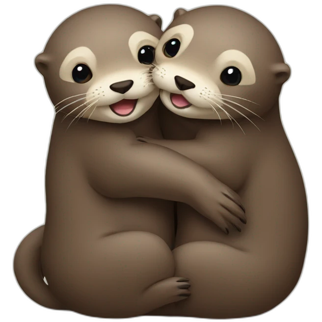 Otters huging eatch other emoji