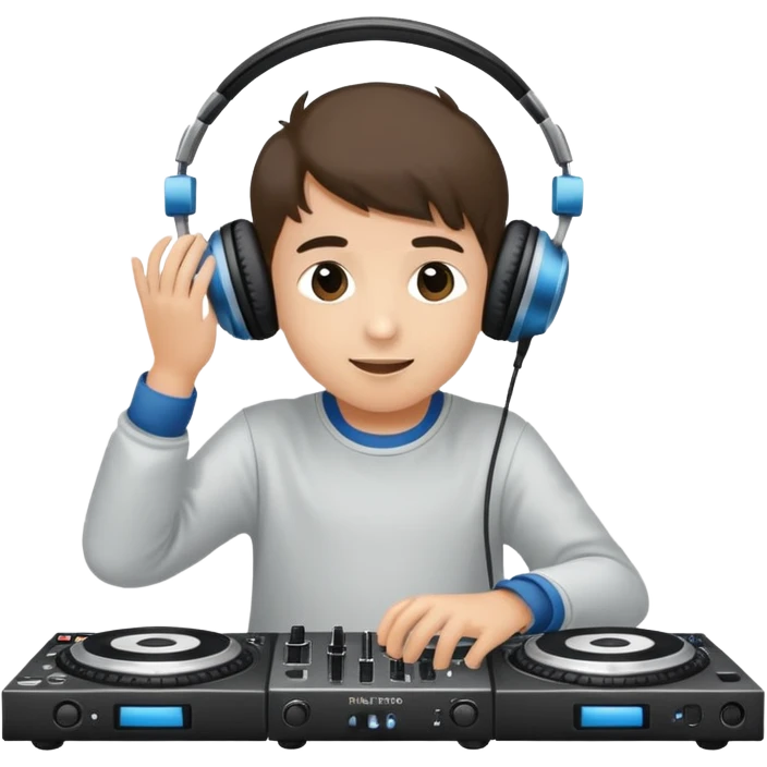 Niño músico DJ en un concierto  emoji