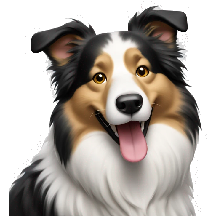 collie dog being happy emoji