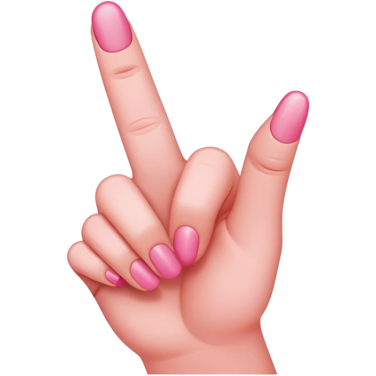 Pink middle finger emoji