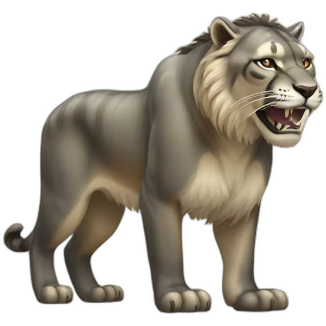 full body of a smilodon emoji