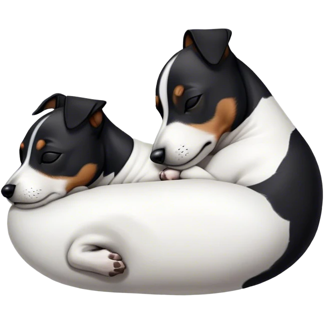Sleeping black jack russell emoji