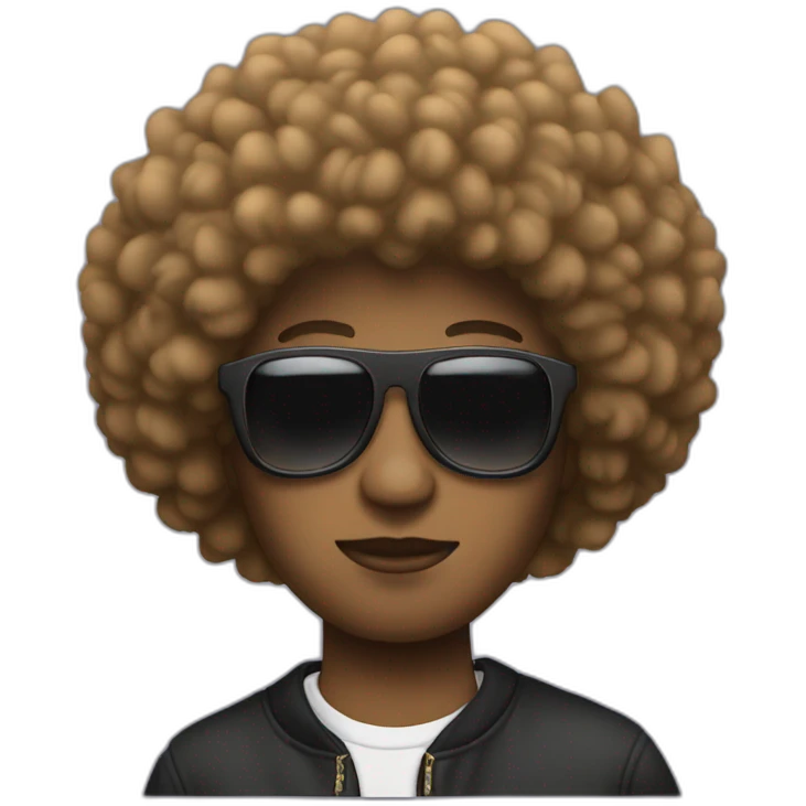 rapper with afro on mcbook emoji