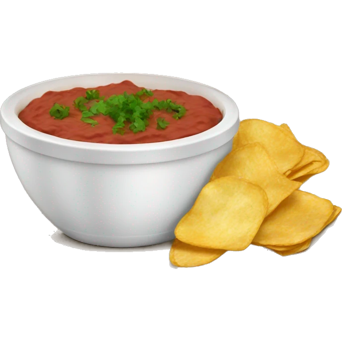 A bowl of dip with chips emoji