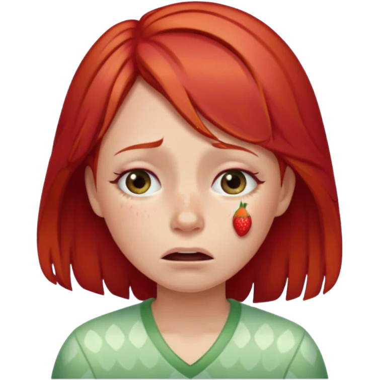 Crying but strawberry and red girly vibes emoji