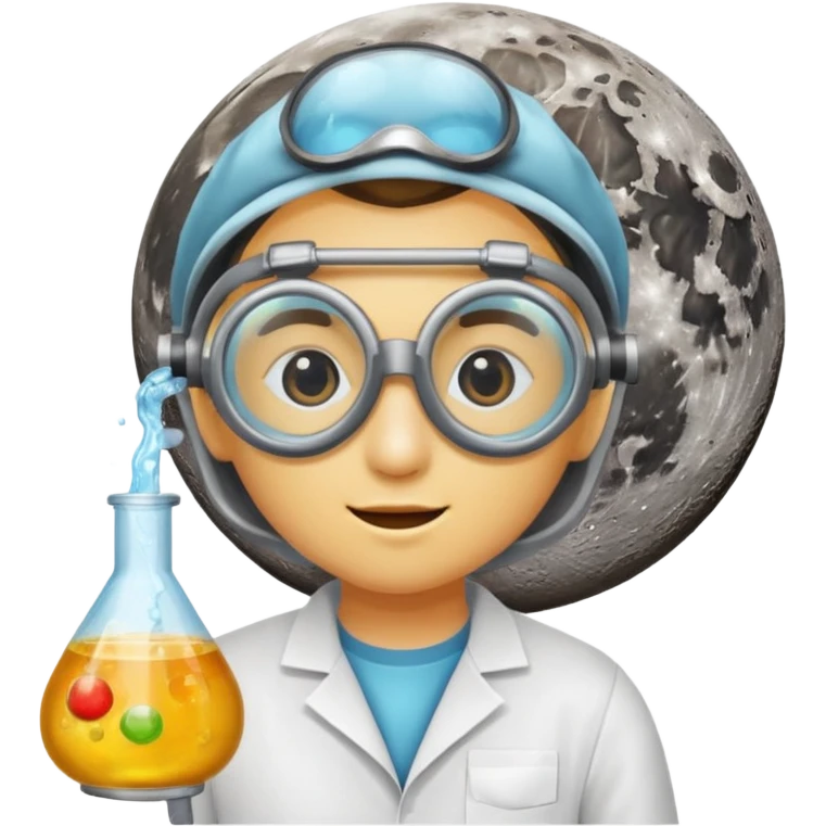 moon with lab goggles after potion blast emoji