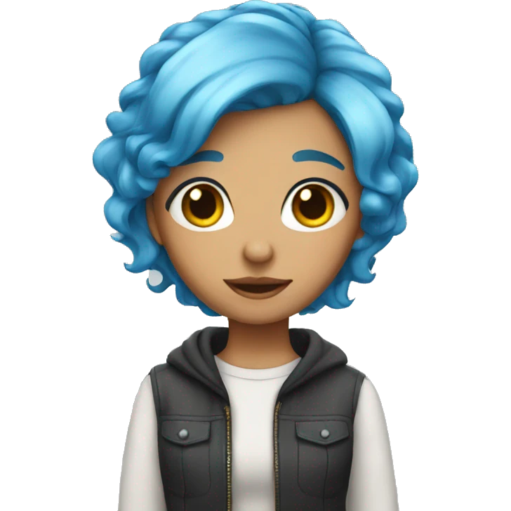 blue haired girl emoji
