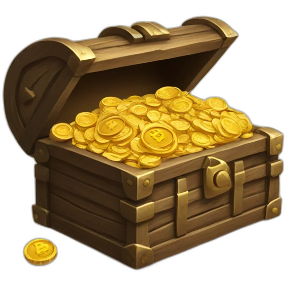 Treasure box with bitcoin emoji