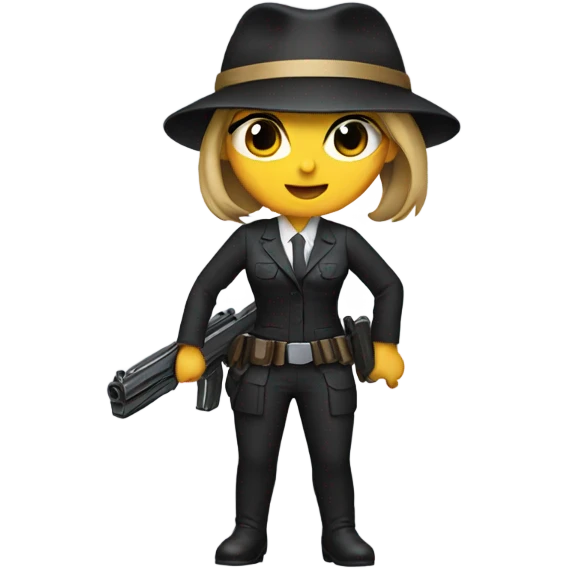 Female agent with gun emoji