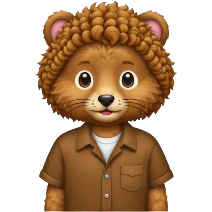 curly short hair animal with shirts  emoji