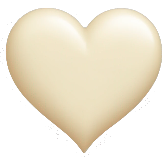 Cream coloured heart  emoji
