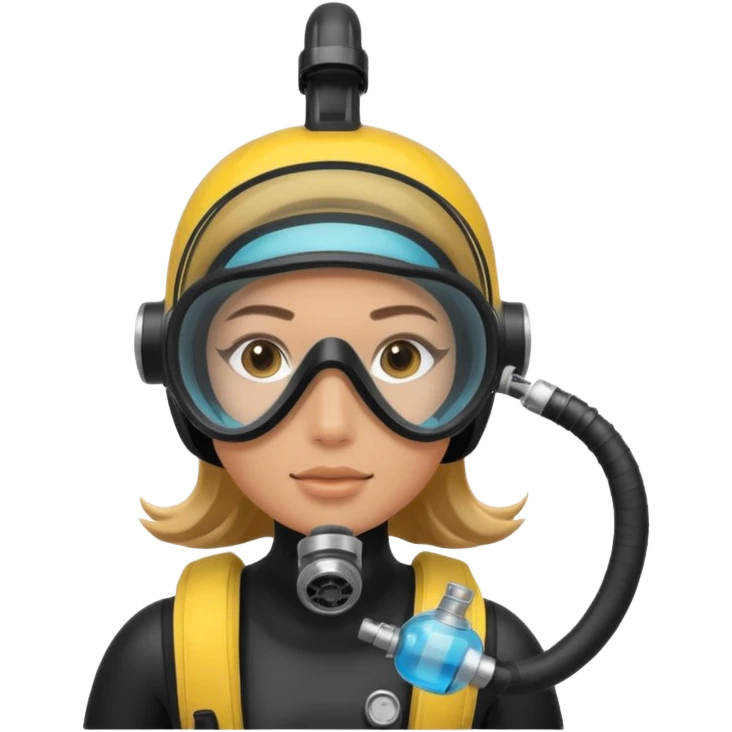 scuba diving girl with oxygen tank emoji