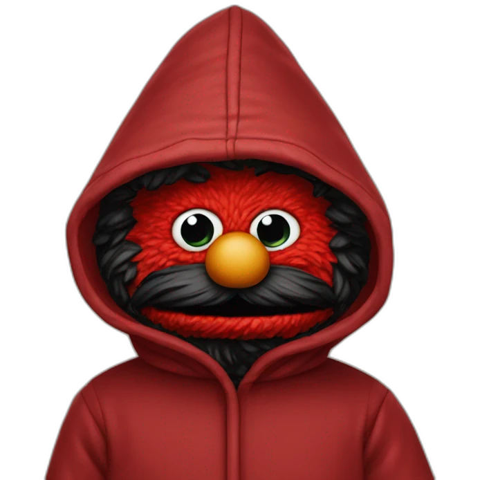 elmo in dark hood emoji