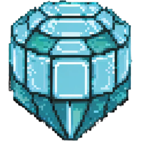 blocky pixelated Minecraft diamond emoji, less realistic emoji