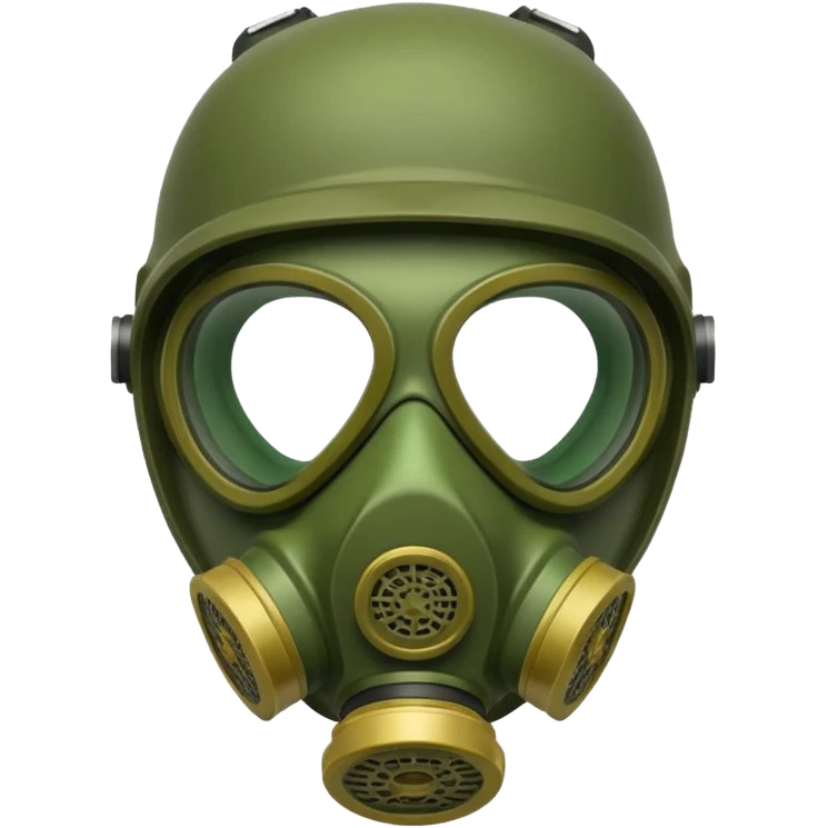 green gas mask, one filter emoji