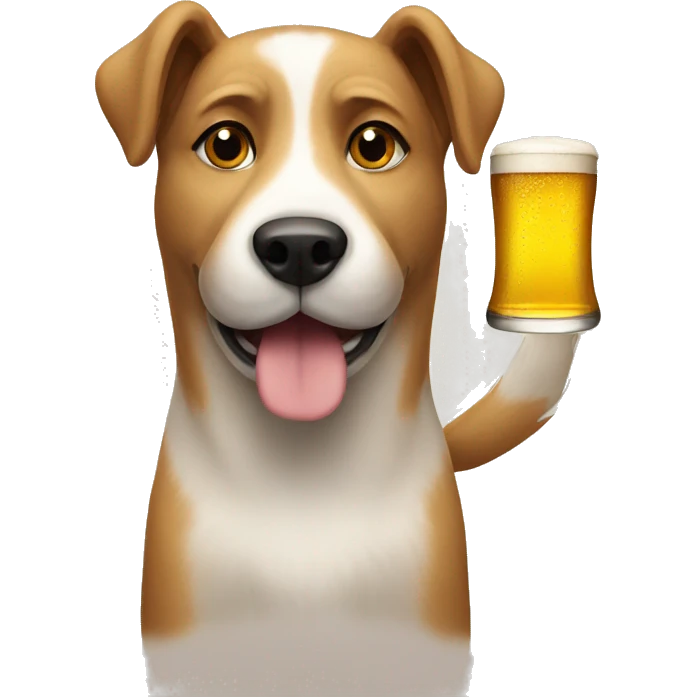 Dog with a beer emoji