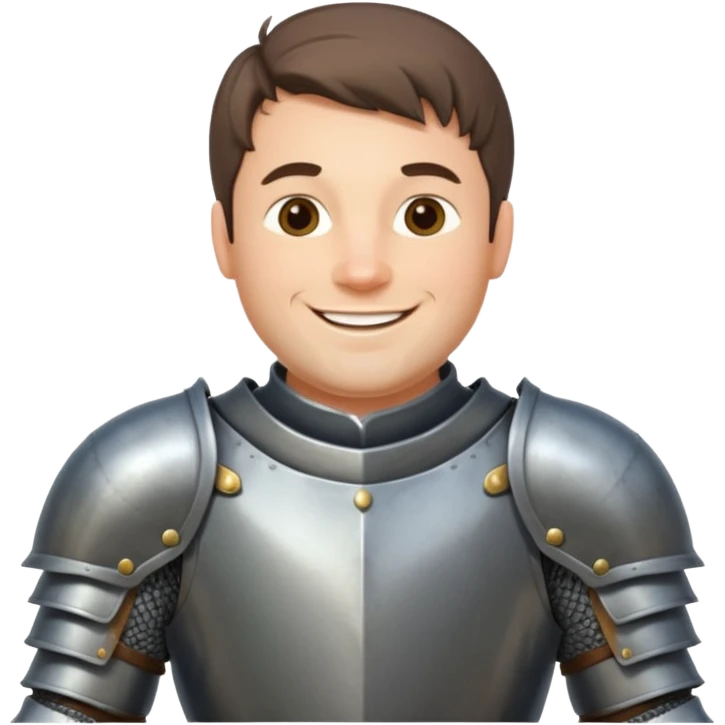 A medieval knight with a belly too big for his armor emoji