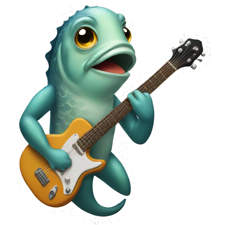 Fish playing guitar emoji