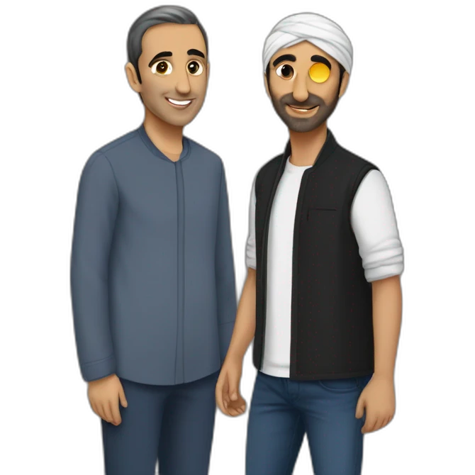 zemmour being gay with a muslim guy emoji