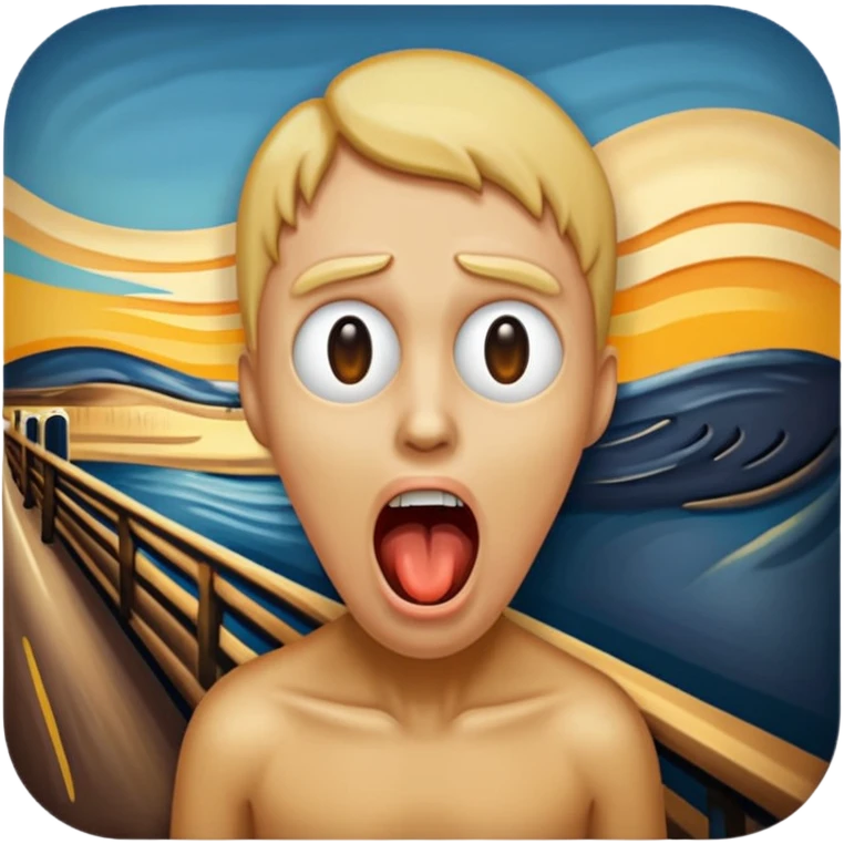 Emoji person in the style of munch’s the scream emoji