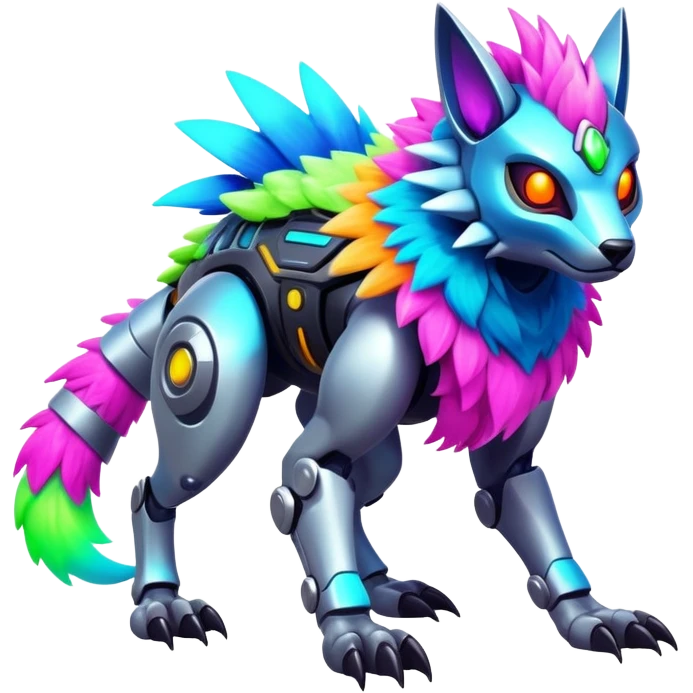  exotic tropical cyber-Protogen-Fakémon-Pokémon-Vernid-creature emoji
