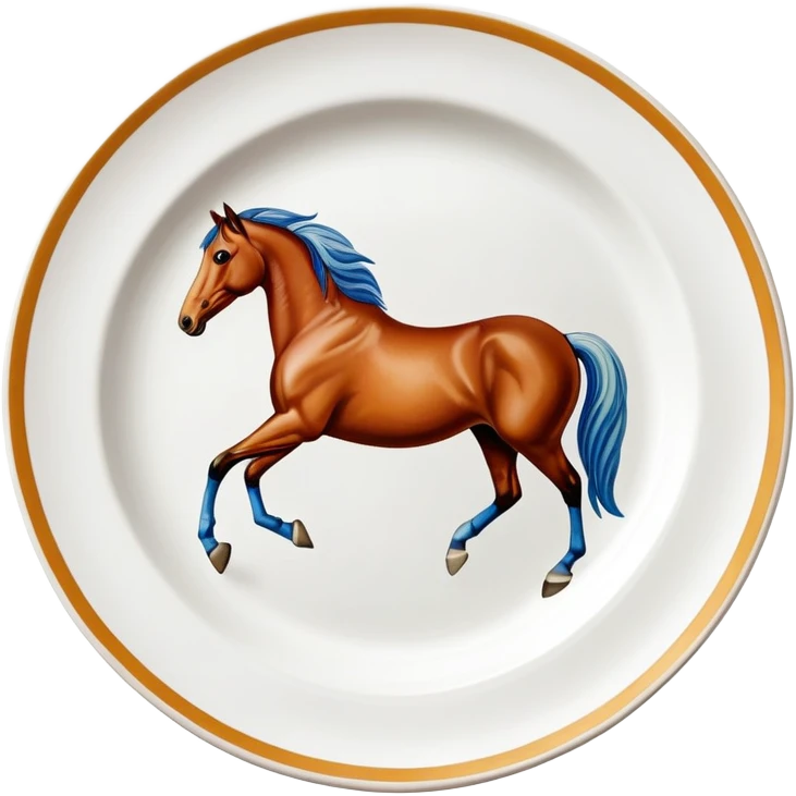 A plate with picture of a horse on it emoji