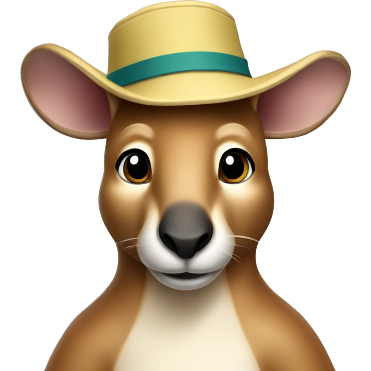 Kangaroo wearing a bucket hat  emoji