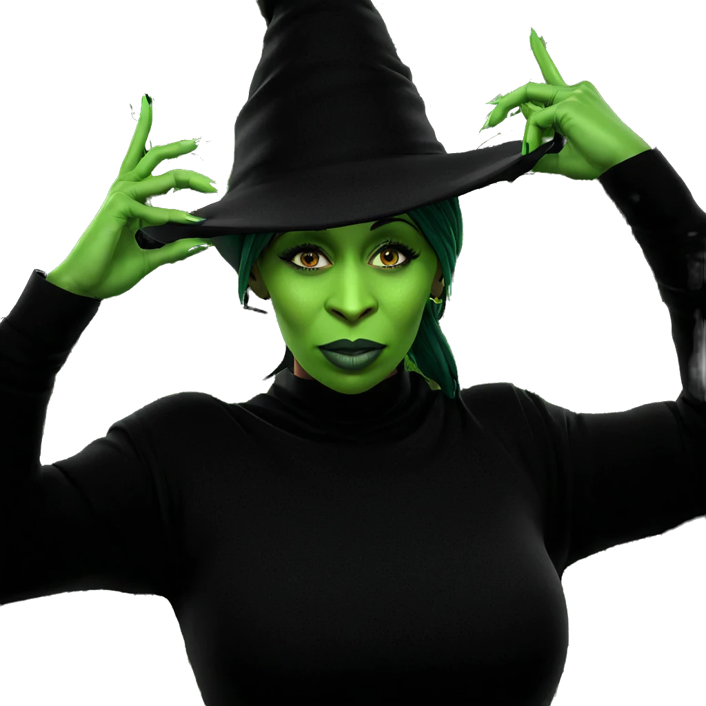 witchy girl with green skin emoji