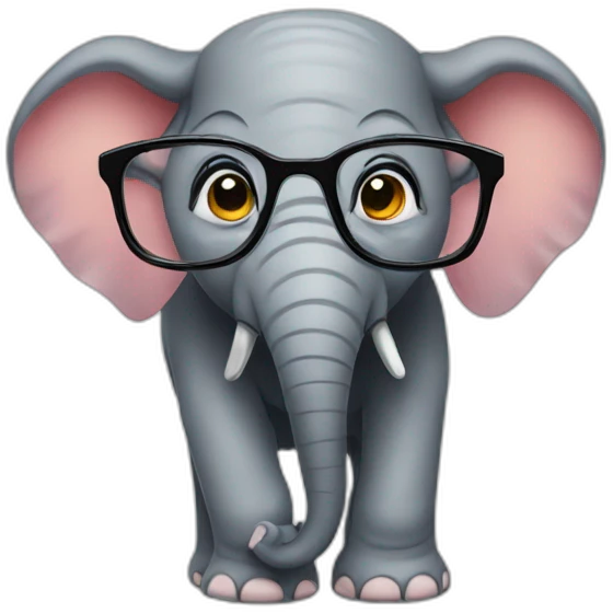 Elephant with glasses emoji