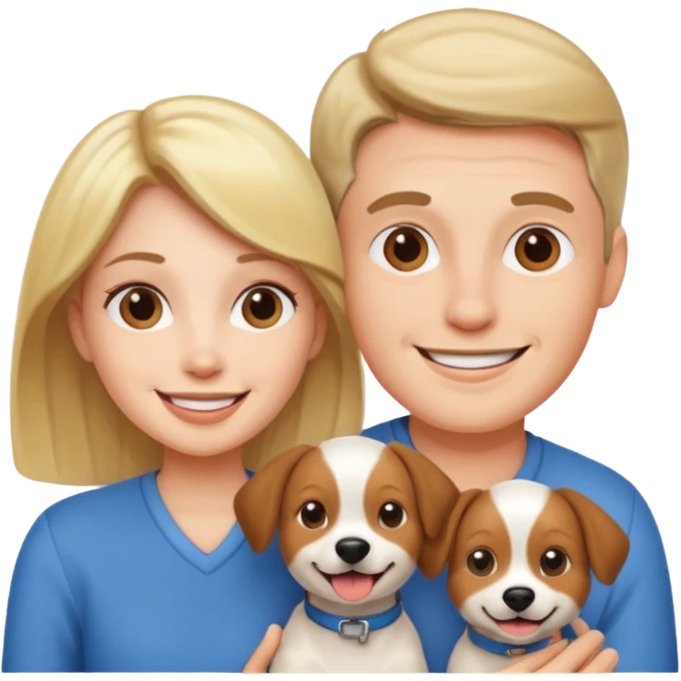 couple and their pet dog emoji
