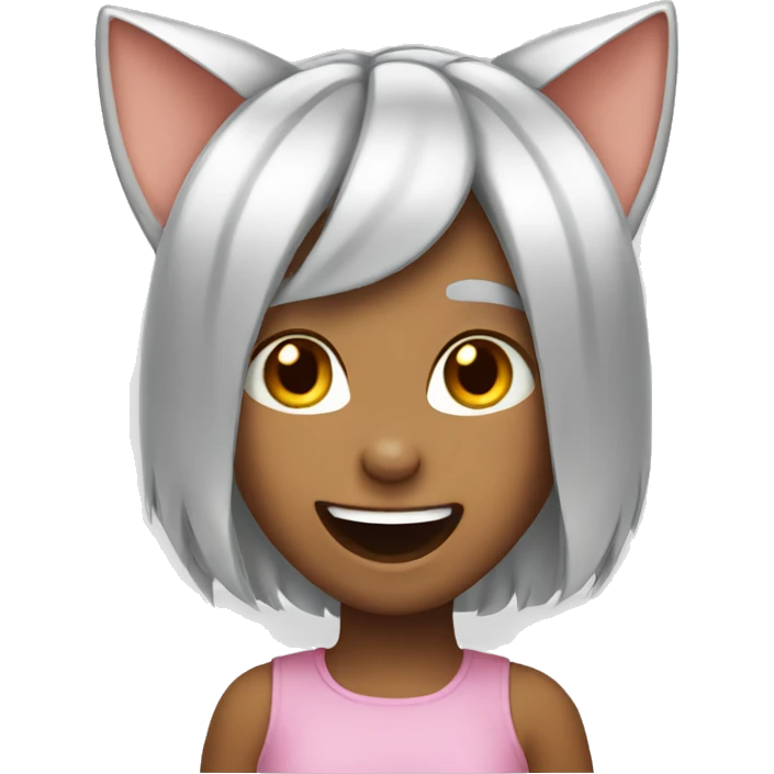 Laughing girl emoji cat ears emoji