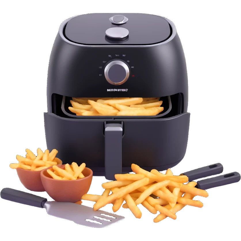 air fryer with kitchen utensils emoji